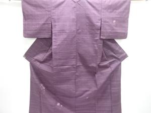 花模様刺繍手織り紬単衣訪問着